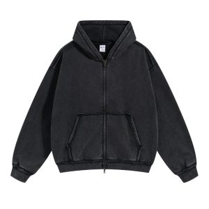 Washed zip up Hoodie